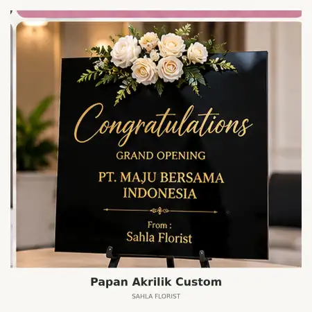 Papan Bunga Akrilik Bubutan